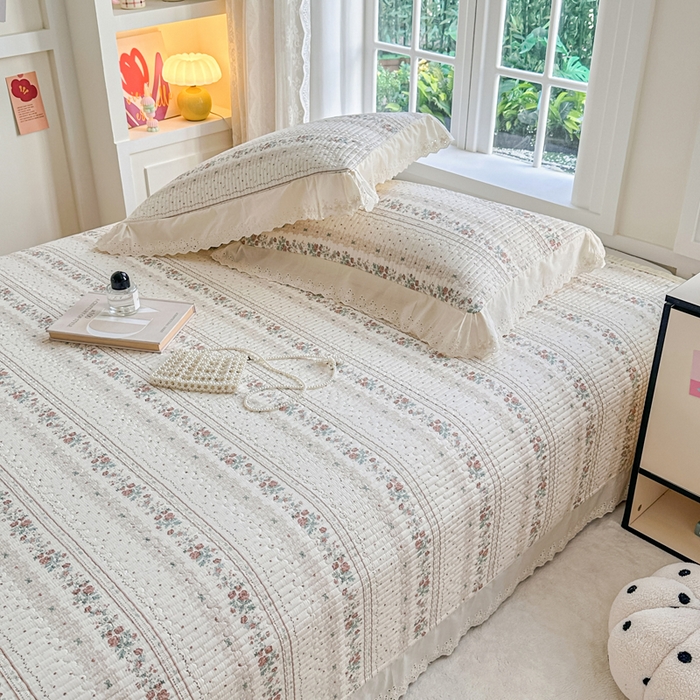 91家纺网 家纺一手货源 找家纺 岚吉家纺 2025新款全棉棉花床盖四件套 秋日玫瑰