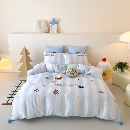 （总）星野 2025新款双股澳棉长绒棉四件套-海洋之心