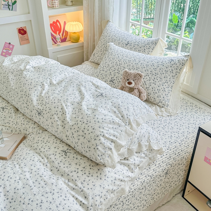 91家纺网 家纺一手货源 找家纺 岚吉家纺 2025新款全棉棉花床盖四件套 向晚