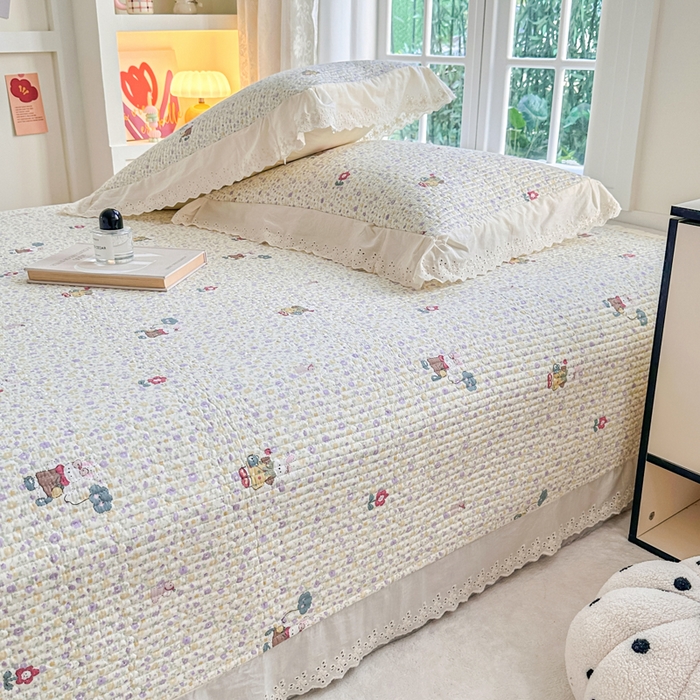 91家纺网 家纺一手货源 找家纺 岚吉家纺 2025新款全棉棉花床盖四件套 兔菲菲