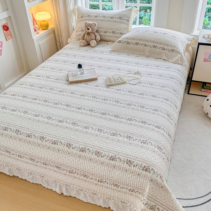 91家纺网 家纺一手货源 找家纺 岚吉家纺 2025新款全棉棉花床盖四件套 秋日玫瑰