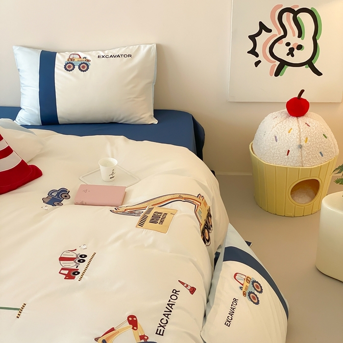 91家纺网 家纺一手货源 找家纺 （总）星野 2025新款双股澳棉长绒棉四件套-工程小分队