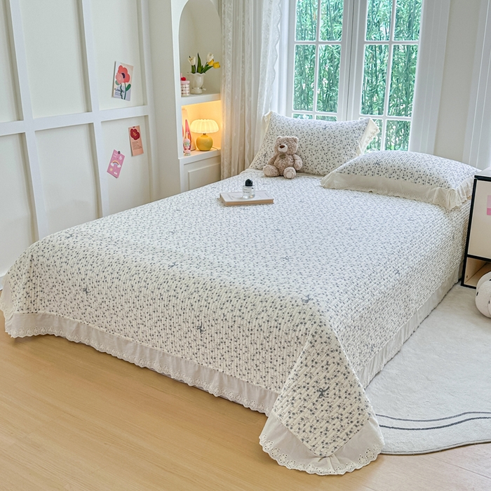 91家纺网 家纺一手货源 找家纺 岚吉家纺 2025新款全棉棉花床盖四件套 向晚