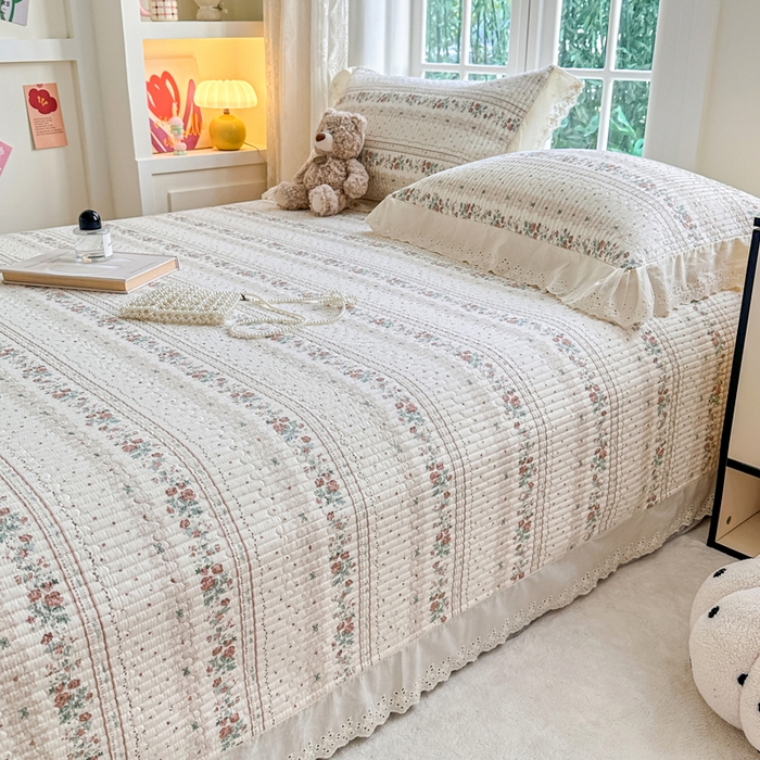 91家纺网 家纺一手货源 找家纺 岚吉家纺 2025新款全棉棉花床盖四件套 秋日玫瑰