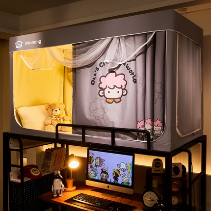 91家纺网 家纺一手货源 找家纺 （总）卓尔居 2025新款学生遮光床帘卡通ZR学生蚊帐