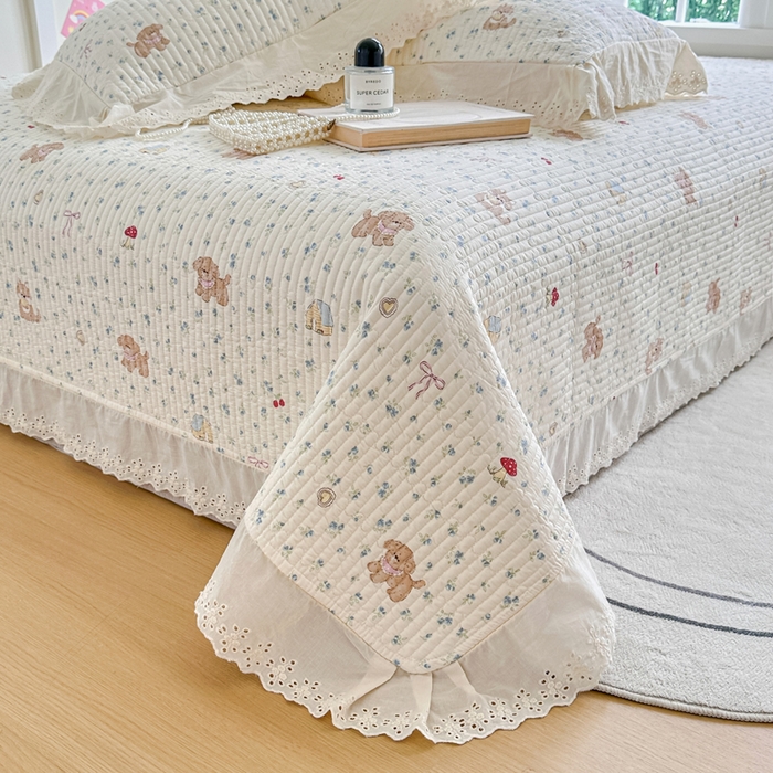 91家纺网 家纺一手货源 找家纺 岚吉家纺 2025新款全棉棉花床盖四件套 蘑菇狗