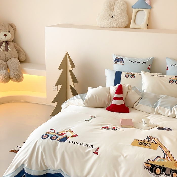 91家纺网 家纺一手货源 找家纺 （总）星野 2025新款双股澳棉长绒棉四件套-工程小分队