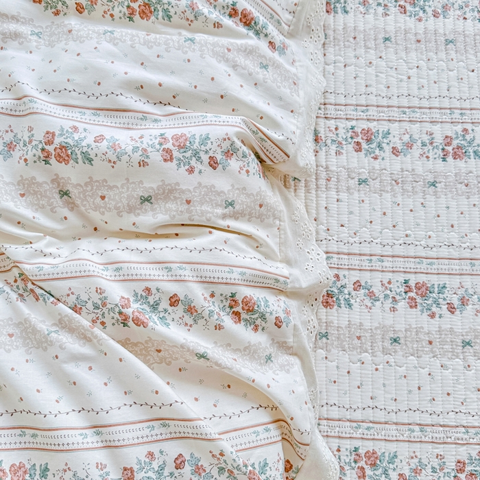 91家纺网 家纺一手货源 找家纺 岚吉家纺 2025新款全棉棉花床盖四件套 秋日玫瑰