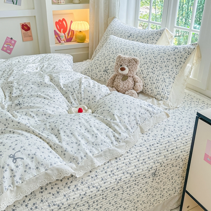 91家纺网 家纺一手货源 找家纺 岚吉家纺 2025新款全棉棉花床盖四件套 向晚