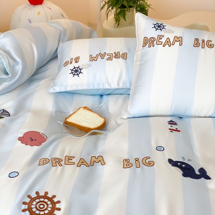 91家纺网 家纺一手货源 找家纺 （总）星野 2025新款双股澳棉长绒棉四件套-海洋之心