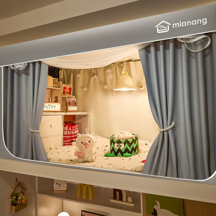 91家纺网 家纺一手货源 找家纺 卓尔居 2025新款学生遮光床帘蚊帐-遮光大师系列 灰色