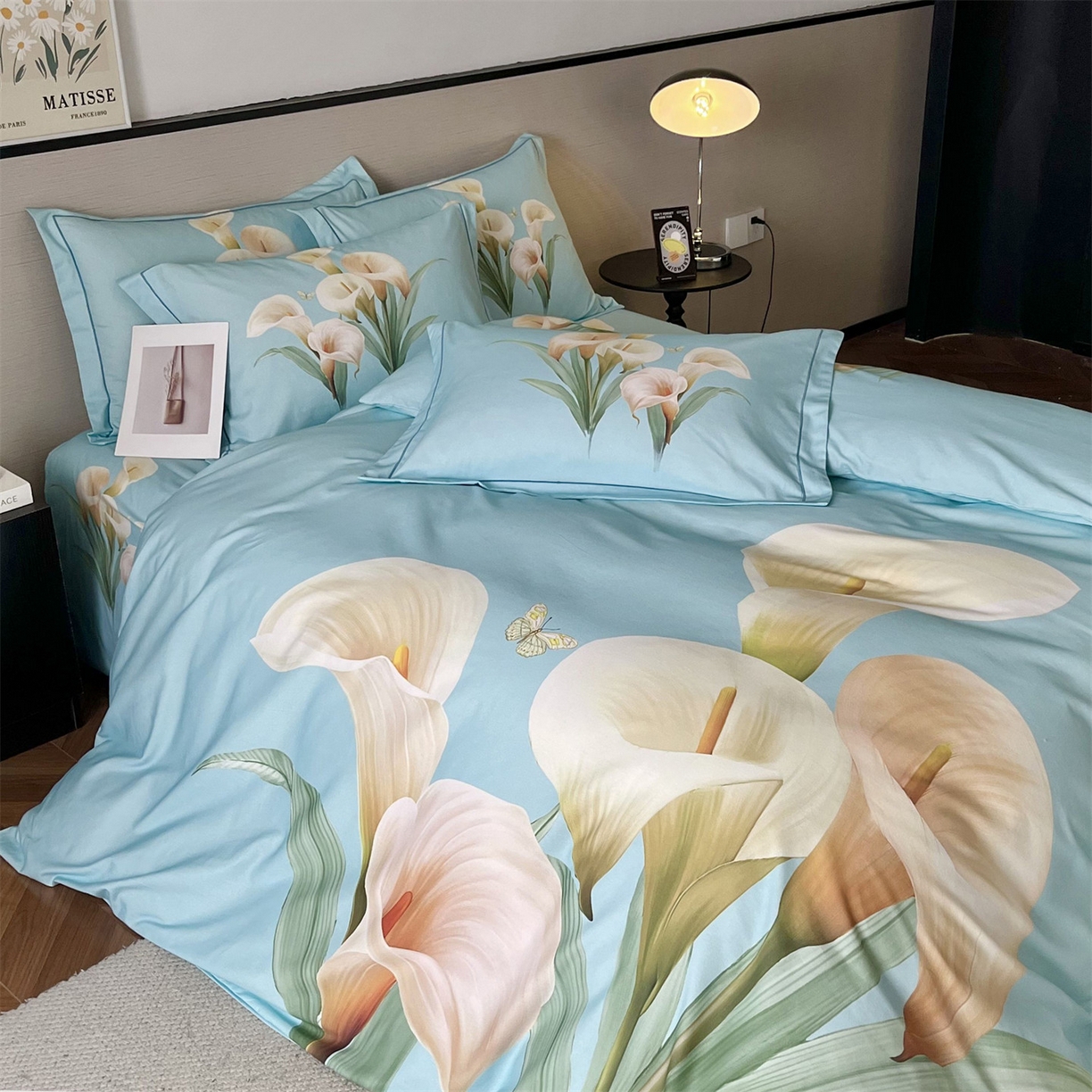 91家纺网 家纺一手货源 找家纺 曼秀琳 2025秋冬新款全棉磨毛印花四件套 清新俊逸-兰