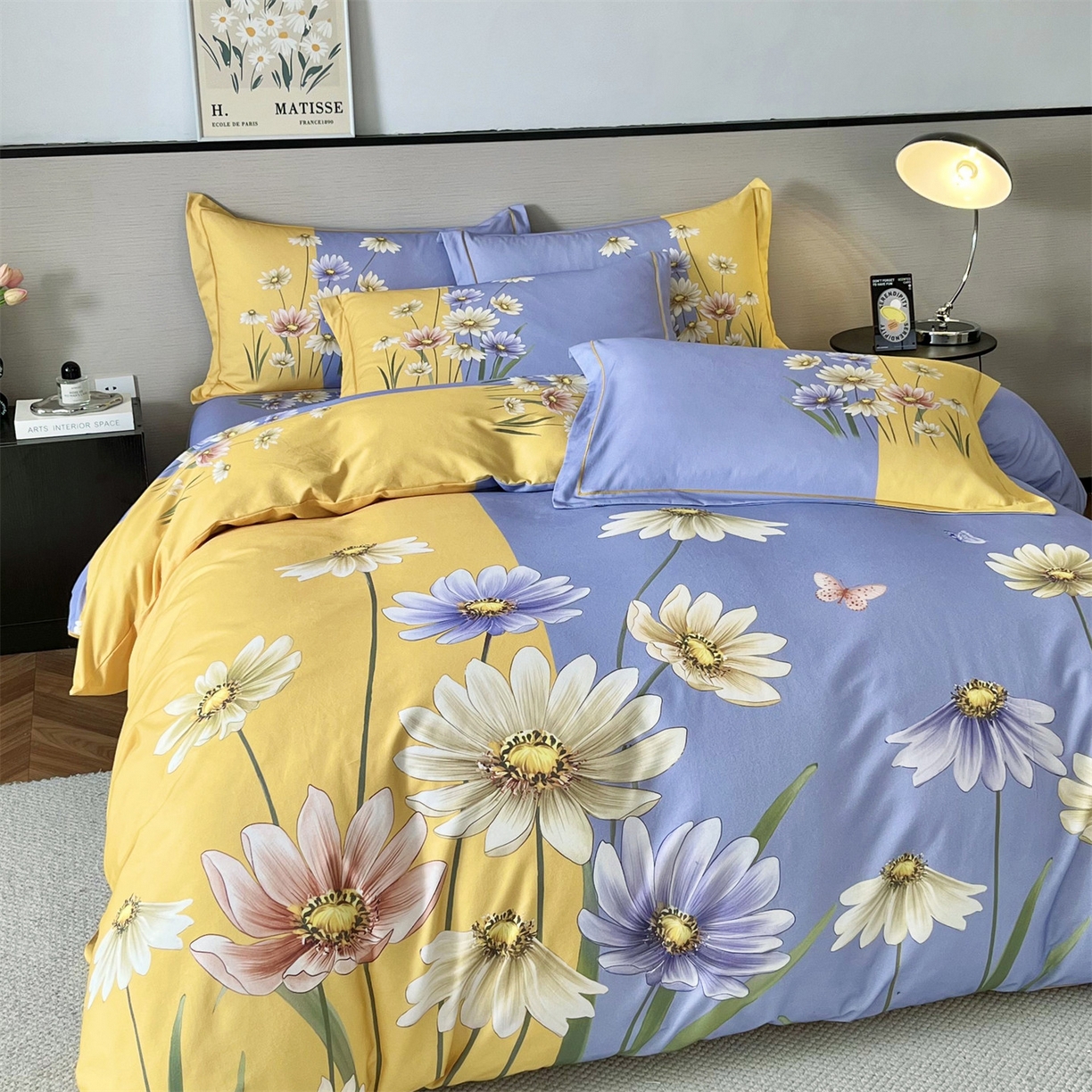 91家纺网 家纺一手货源 找家纺 曼秀琳 2025秋冬新款全棉磨毛印花四件套 雏香雅梦-兰