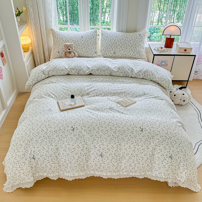 91家纺网 家纺一手货源 找家纺 岚吉家纺 2025新款全棉棉花床盖四件套 向晚