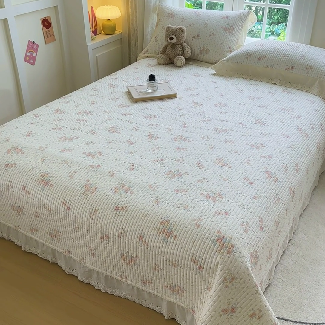 91家纺网 家纺一手货源 找家纺 岚吉家纺 2025新款全棉棉花床盖四件套 落落晨光