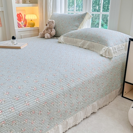 岚吉家纺 2025新款全棉棉花床盖四件套 游花间