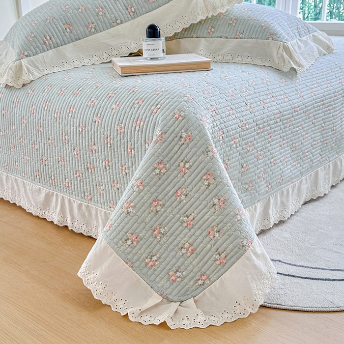 91家纺网 家纺一手货源 找家纺 岚吉家纺 2025新款全棉棉花床盖四件套 游花间