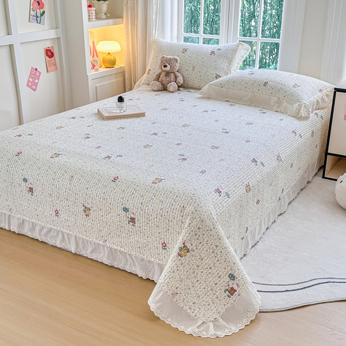 91家纺网 家纺一手货源 找家纺 岚吉家纺 2025新款全棉棉花床盖四件套 兔菲菲