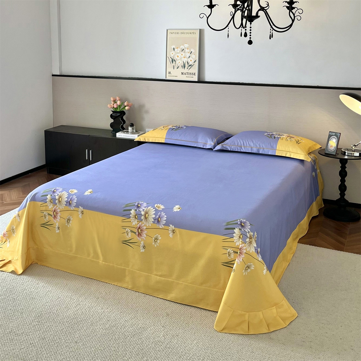 91家纺网 家纺一手货源 找家纺 曼秀琳 2025秋冬新款全棉磨毛印花四件套 雏香雅梦-兰