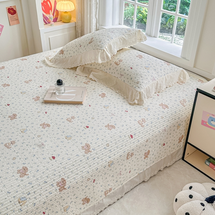 91家纺网 家纺一手货源 找家纺 岚吉家纺 2025新款全棉棉花床盖四件套 蘑菇狗