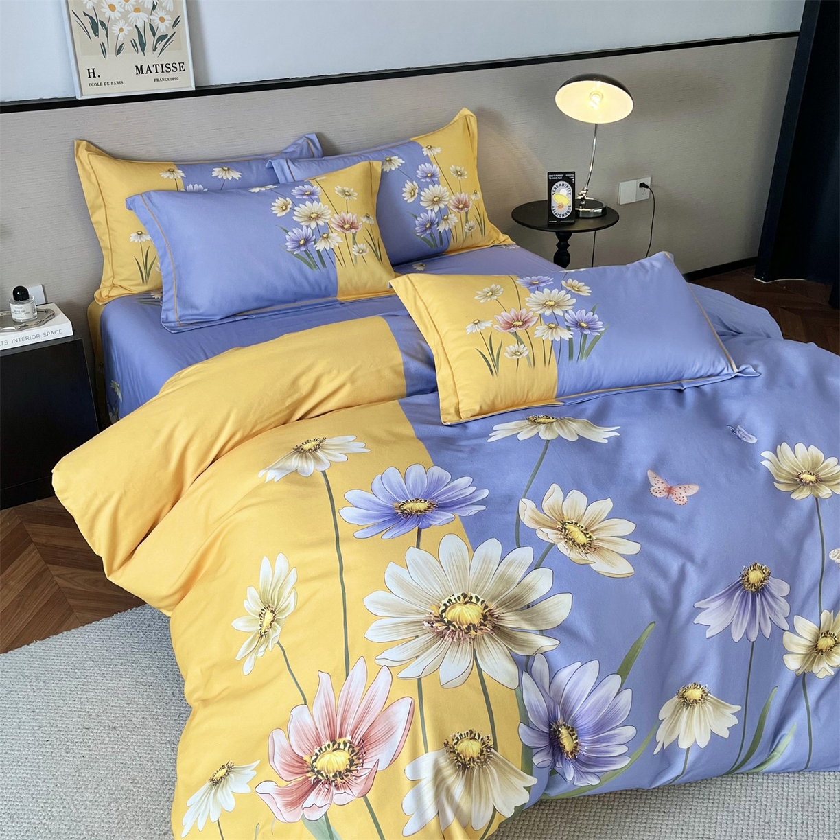 91家纺网 家纺一手货源 找家纺 曼秀琳 2025秋冬新款全棉磨毛印花四件套 雏香雅梦-兰