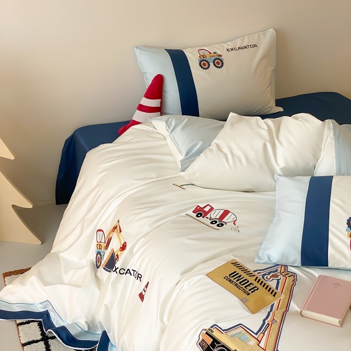 91家纺网 家纺一手货源 找家纺 （总）星野 2025新款双股澳棉长绒棉四件套-工程小分队