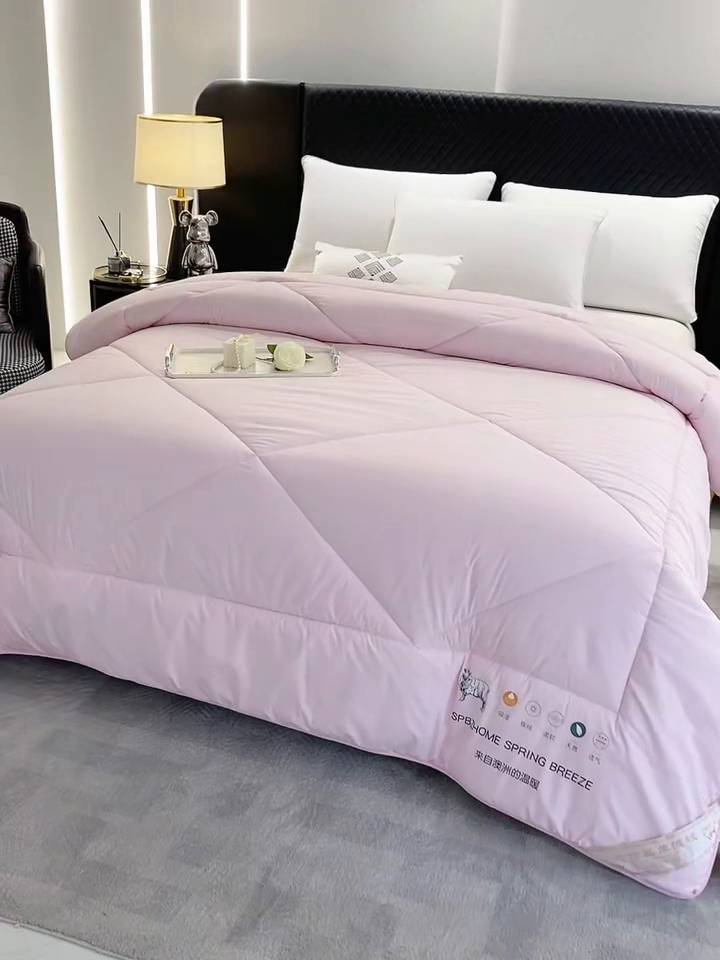 91家纺网 家纺一手货源 找家纺 棠婷 2025新款羊绒被-纯色系列 粉色