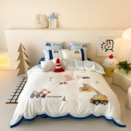 91家纺网 家纺一手货源 找家纺 （总）星野 2025新款双股澳棉长绒棉四件套-工程小分队