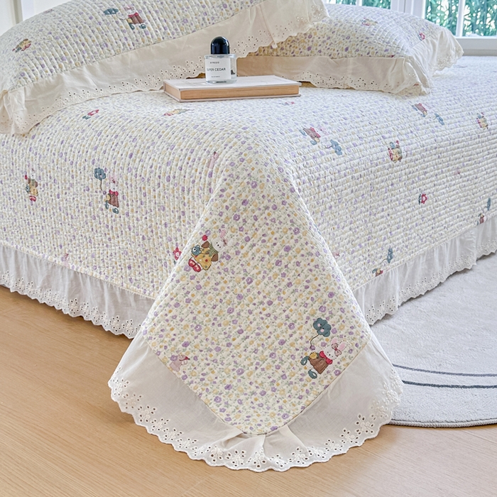 91家纺网 家纺一手货源 找家纺 岚吉家纺 2025新款全棉棉花床盖四件套 兔菲菲