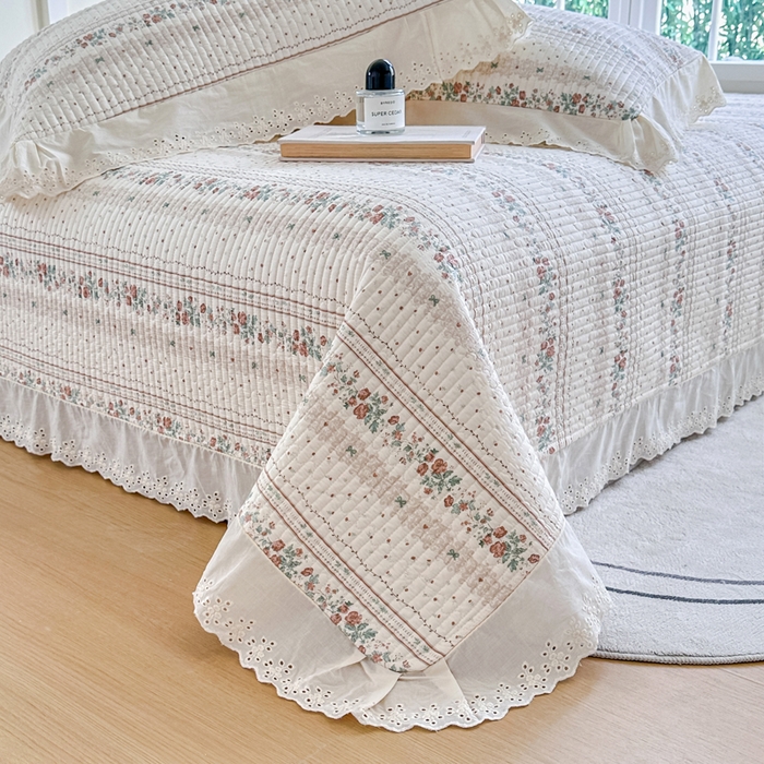 91家纺网 家纺一手货源 找家纺 岚吉家纺 2025新款全棉棉花床盖四件套 秋日玫瑰