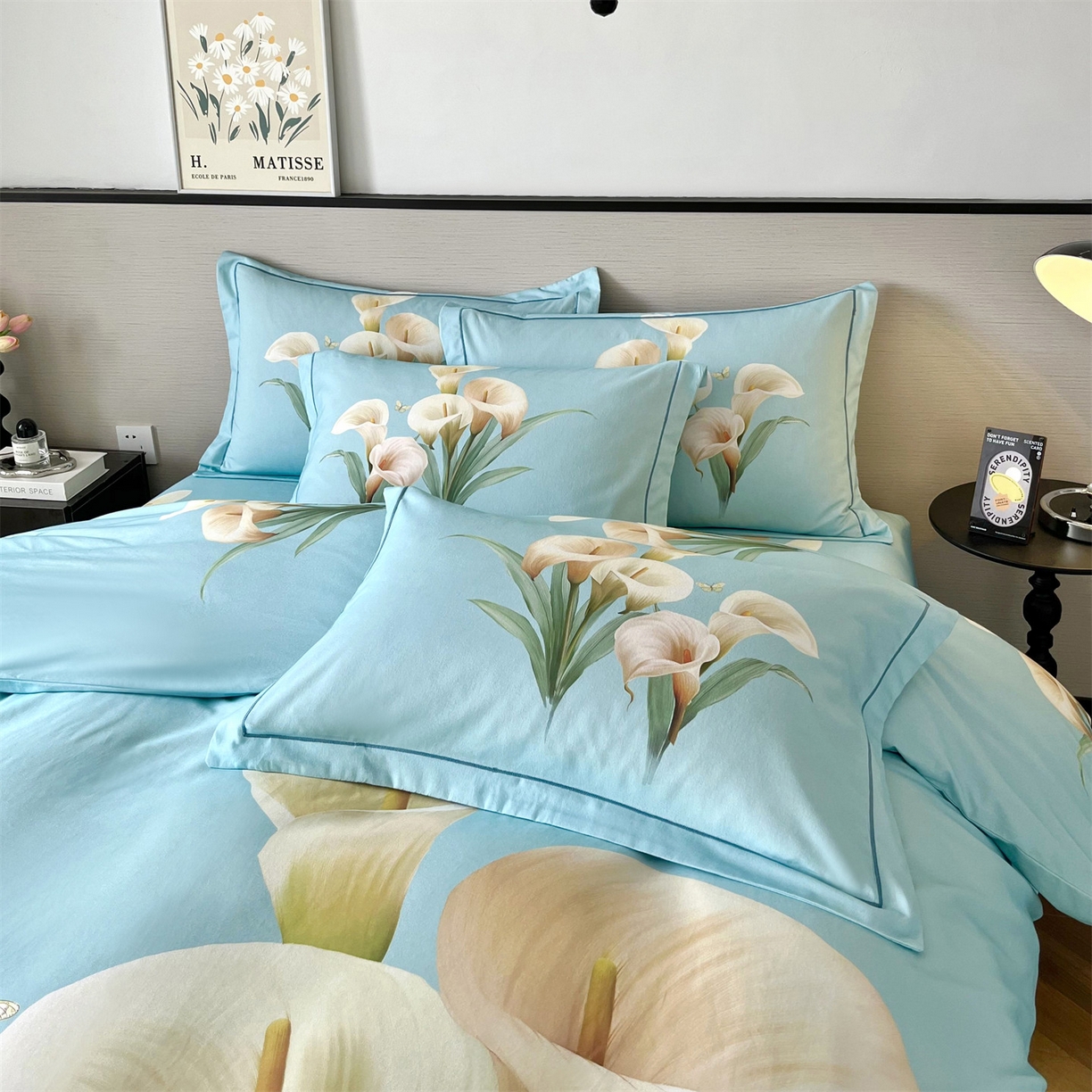 91家纺网 家纺一手货源 找家纺 曼秀琳 2025秋冬新款全棉磨毛印花四件套 清新俊逸-兰