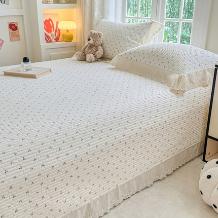 岚吉家纺 2025新款全棉棉花床盖四件套 缤纷樱桃