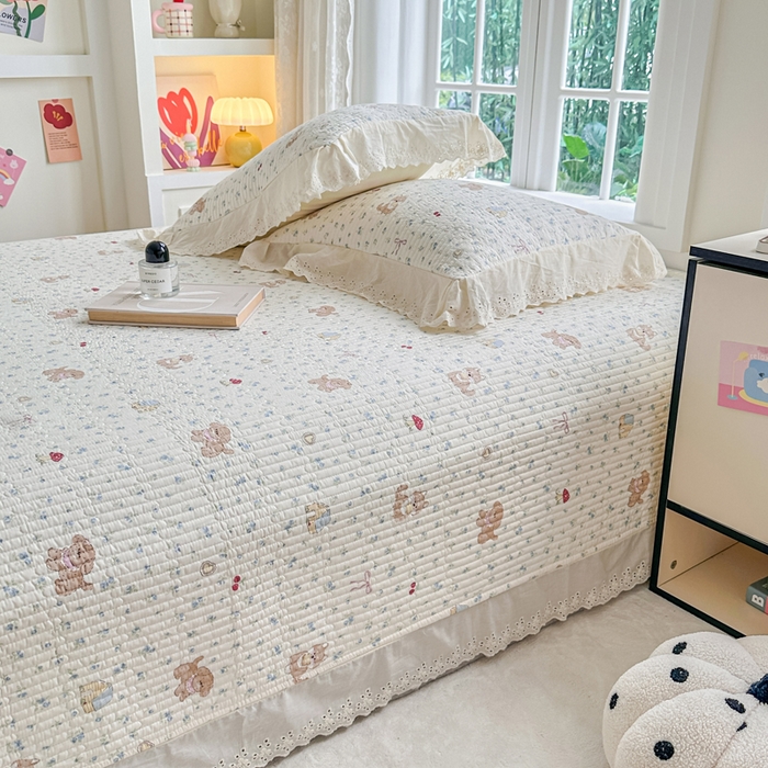 91家纺网 家纺一手货源 找家纺 岚吉家纺 2025新款全棉棉花床盖四件套 蘑菇狗