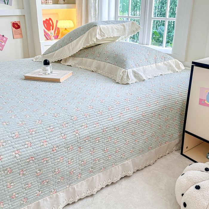 91家纺网 家纺一手货源 找家纺 岚吉家纺 2025新款全棉棉花床盖四件套 游花间