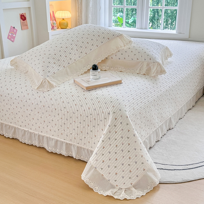 91家纺网 家纺一手货源 找家纺 岚吉家纺 2025新款全棉棉花床盖四件套 缤纷樱桃