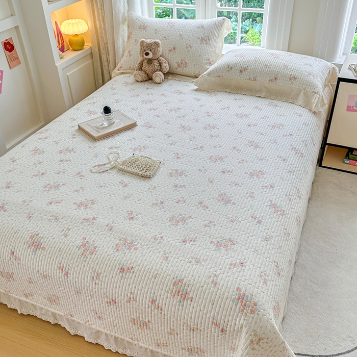 91家纺网 家纺一手货源 找家纺 岚吉家纺 2025新款全棉棉花床盖四件套 落落晨光