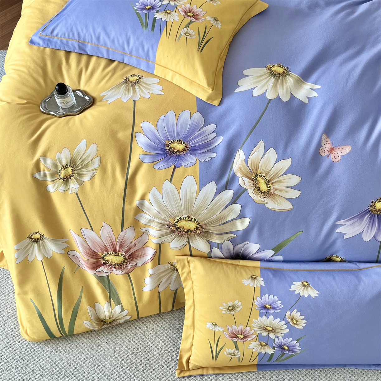 91家纺网 家纺一手货源 找家纺 曼秀琳 2025秋冬新款全棉磨毛印花四件套 雏香雅梦-兰