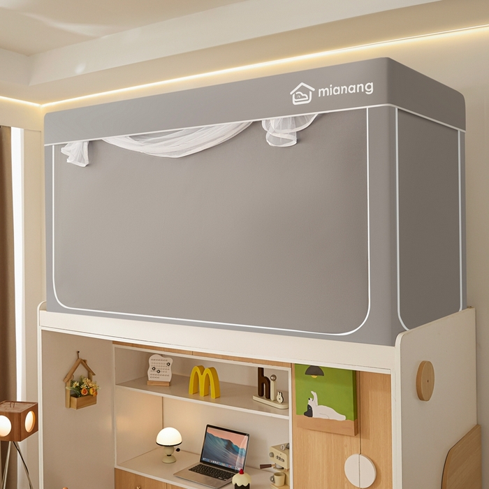 91家纺网 家纺一手货源 找家纺 卓尔居 2025新款学生遮光床帘蚊帐-遮光大师系列 灰色