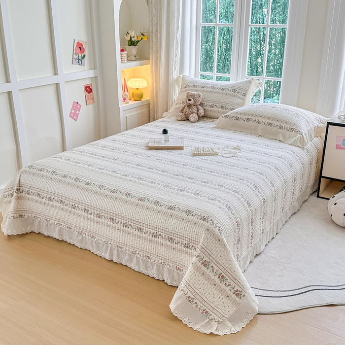 91家纺网 家纺一手货源 找家纺 岚吉家纺 2025新款全棉棉花床盖四件套 秋日玫瑰