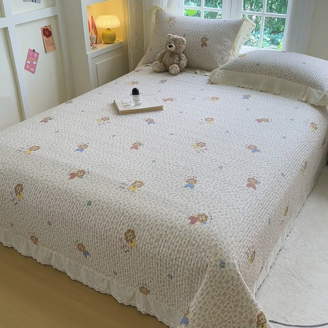 91家纺网 家纺一手货源 找家纺 岚吉家纺 2025新款全棉棉花床盖四件套 兔菲菲