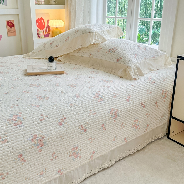 91家纺网 家纺一手货源 找家纺 岚吉家纺 2025新款全棉棉花床盖四件套 落落晨光