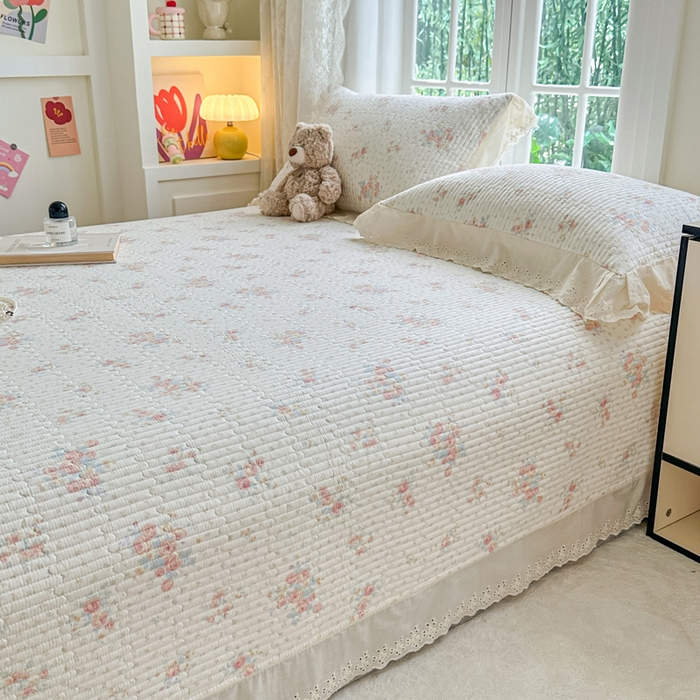 91家纺网 家纺一手货源 找家纺 岚吉家纺 2025新款全棉棉花床盖四件套 落落晨光