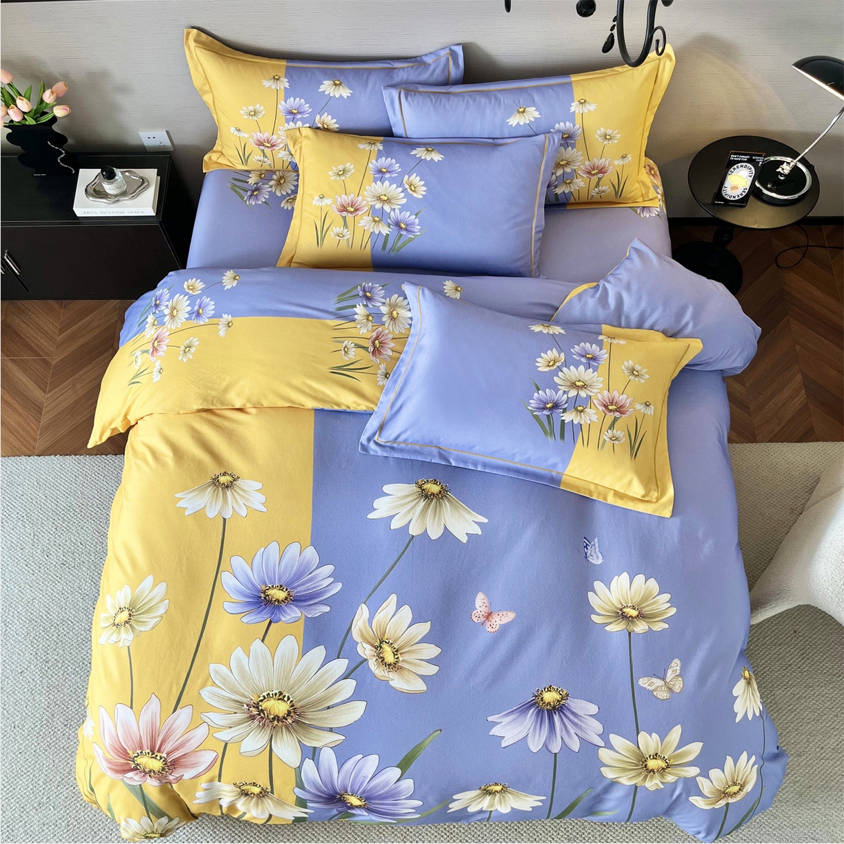 91家纺网 家纺一手货源 找家纺 曼秀琳 2025秋冬新款全棉磨毛印花四件套 雏香雅梦-兰