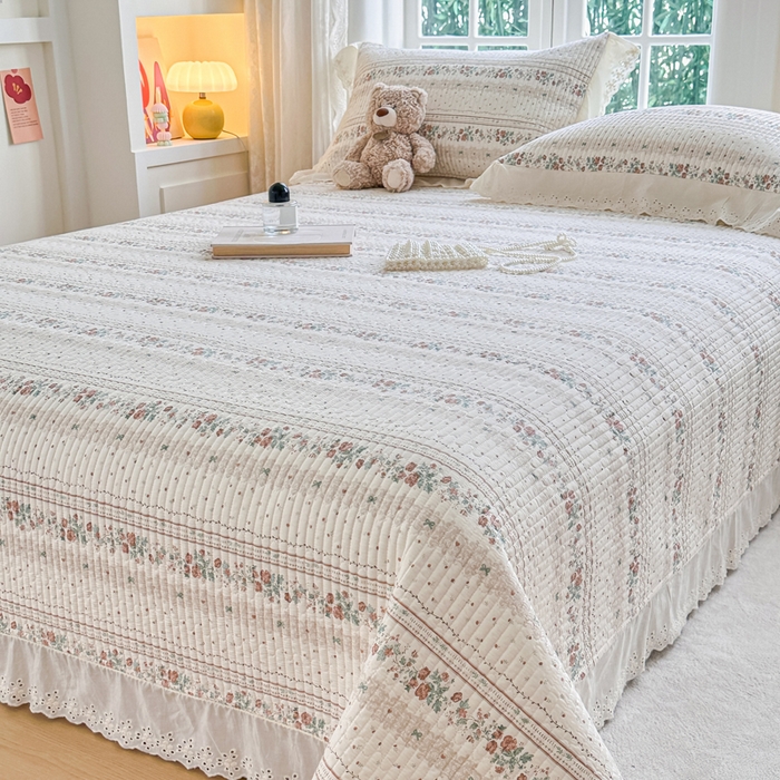 91家纺网 家纺一手货源 找家纺 岚吉家纺 2025新款全棉棉花床盖四件套 秋日玫瑰