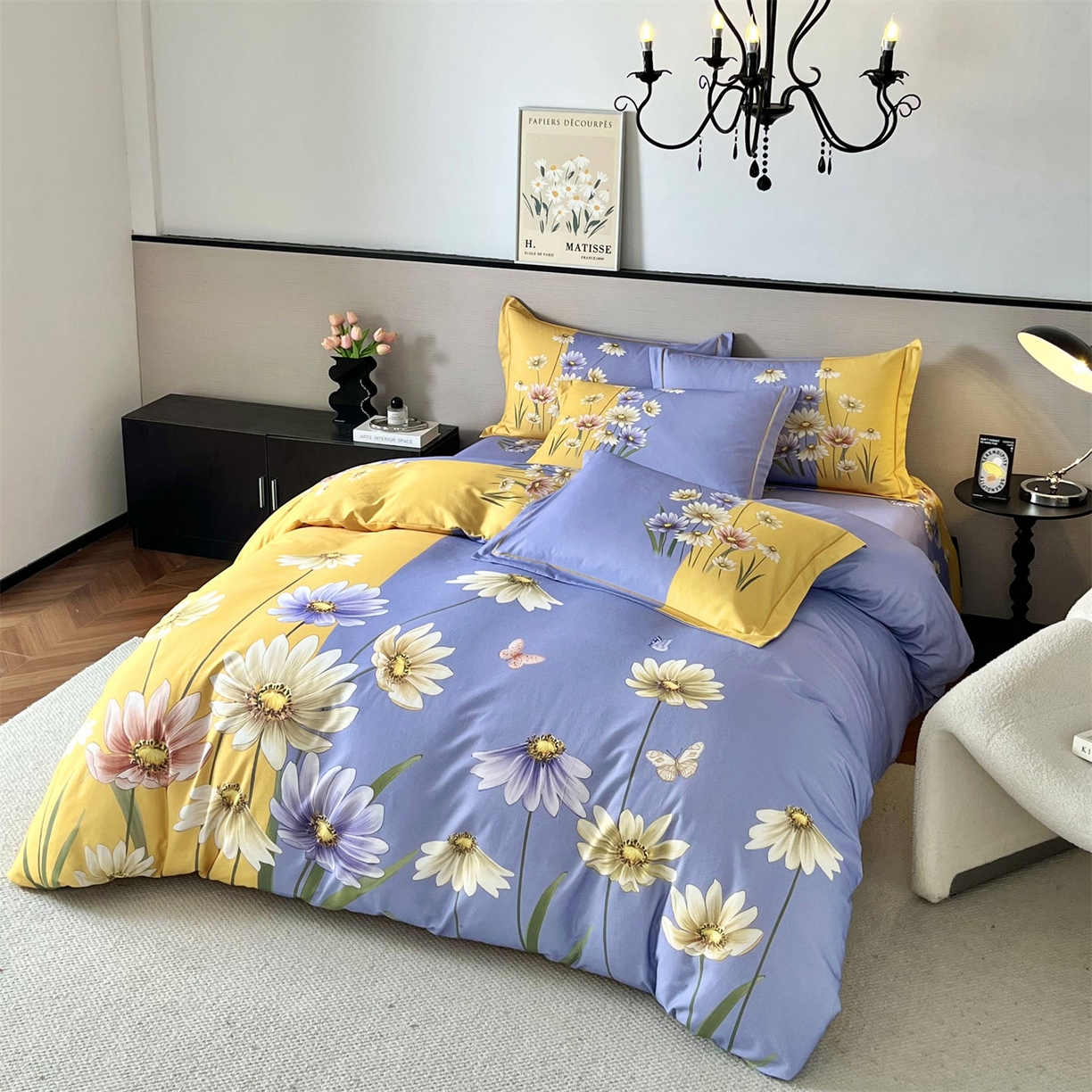 91家纺网 家纺一手货源 找家纺 曼秀琳 2025秋冬新款全棉磨毛印花四件套 雏香雅梦-兰