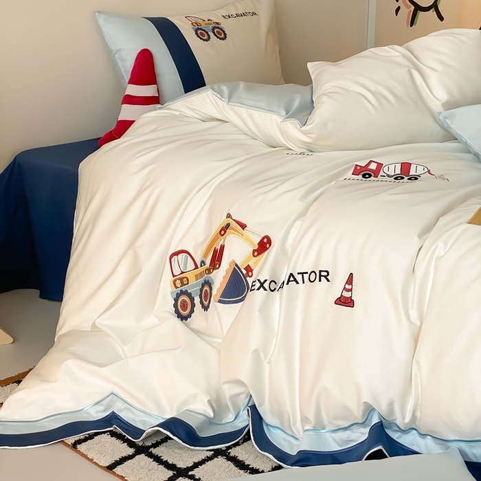 91家纺网 家纺一手货源 找家纺 （总）星野 2025新款双股澳棉长绒棉四件套-工程小分队