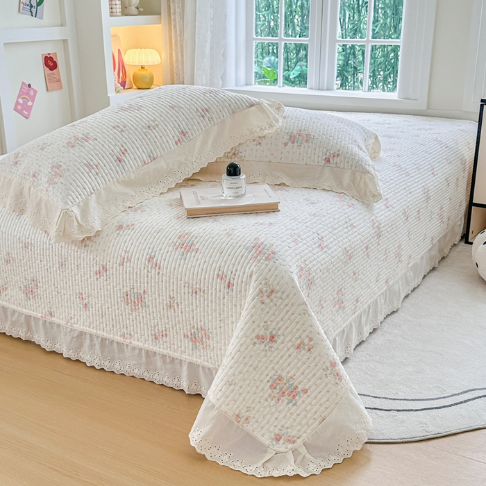 91家纺网 家纺一手货源 找家纺 岚吉家纺 2025新款全棉棉花床盖四件套 落落晨光