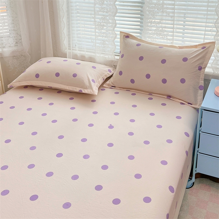 91家纺网 家纺一手货源 找家纺 梦舒羽 2025新款双层纱枕套宿舍学生单只枕芯套枕头内胆套一对装-缤纷波点 波点-星黛紫