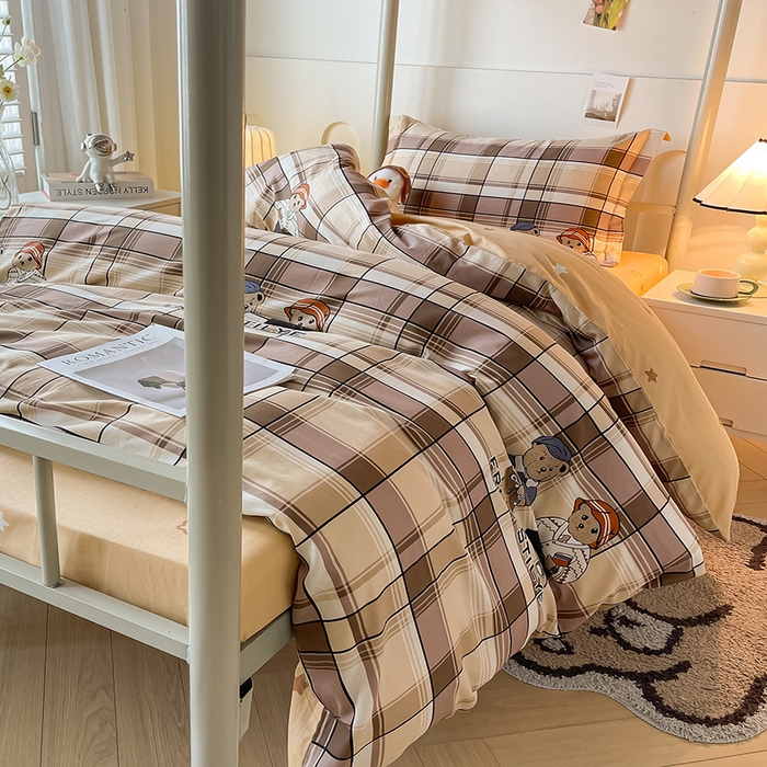 91家纺网 家纺一手货源 找家纺 慕木家纺 2025新款12868全棉印花学生上下铺三件套大礼包系列 童年时光