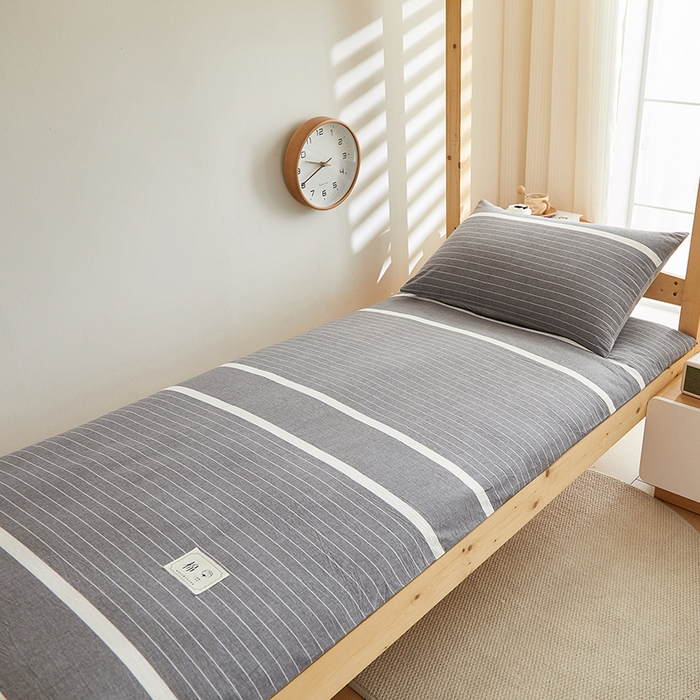 91家纺网 家纺一手货源 找家纺 2024新款水洗棉可拆洗棉花学生床垫床褥垫褥子床垫 灰白条